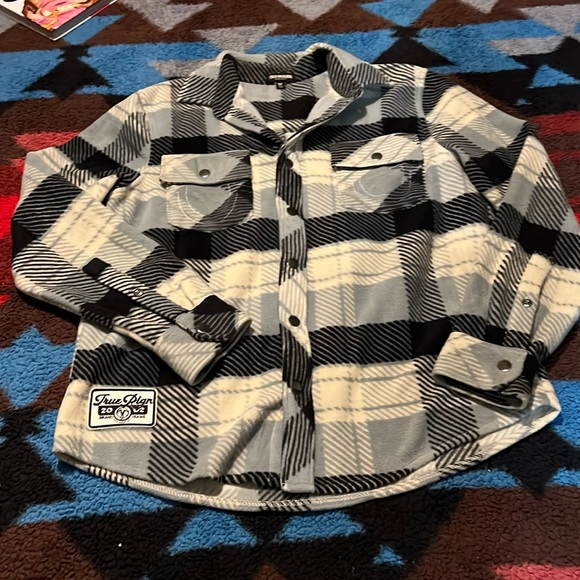 Medium True Religion fleece button down - Picture 1 of 6